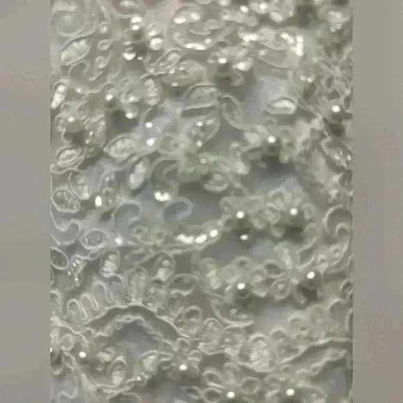 MAXI DRESS WHITE EMBELLISHED RUFFLED SIZE 7 - Picture 3 of 4